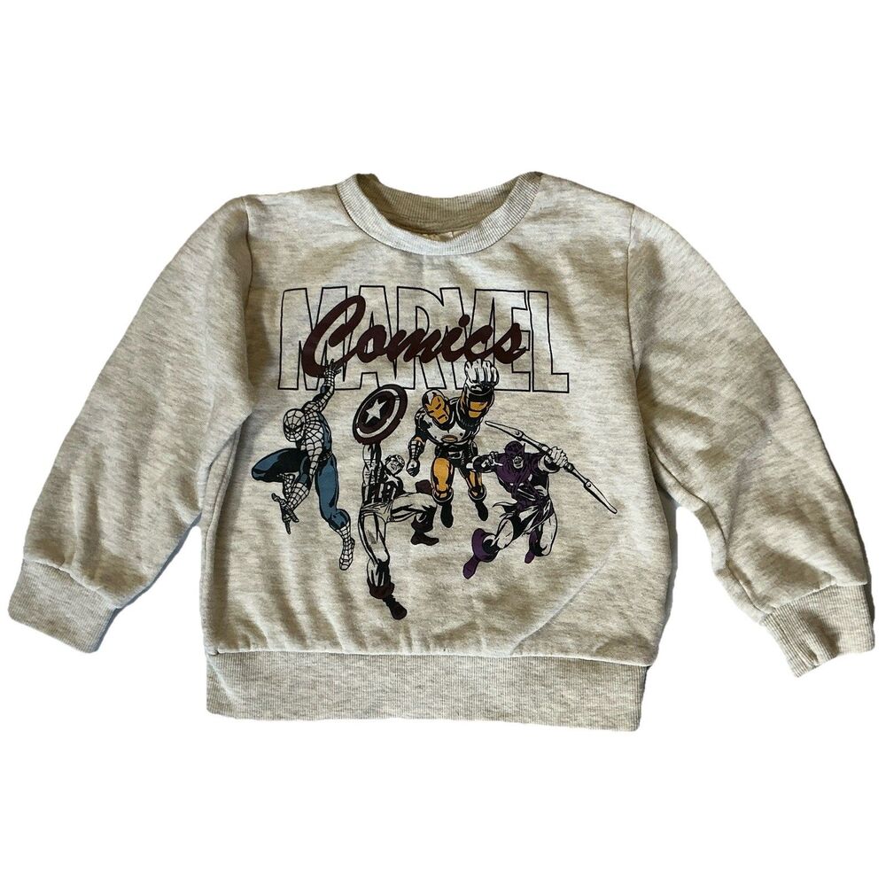 Marvel Boys Sweatshirt 4T Gray Spider-man Iron Man Captain America Hawkeye